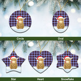 Rutherford Tartan Christmas Ceramic Ornament - Highland Cows Style